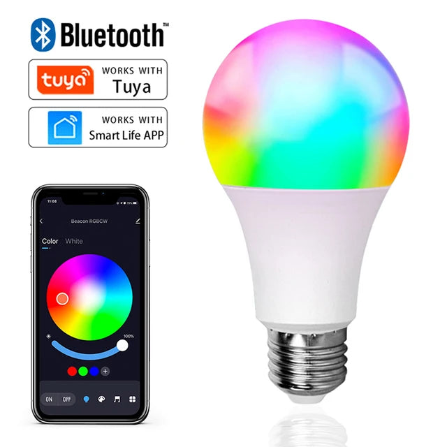 Lâmpada LED Inteligente Bluetooth ou Wi-Fi - RGB